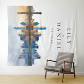 Dallas Skyline Wedding Photo Backdrop タペストリー (インサイチュ(横))