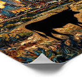 Dallas Sunset Swirl World Cup Soccer Van Gogh Art ポスター (角)