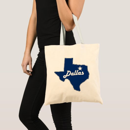 Dallas, Texas Lone Star State Map Cute DFW Texan トートバッグ (正面(商品))