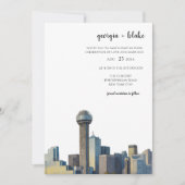  Dallas Texas Skyline Wedding Invitation 招待状 (正面)