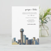 Dallas Texas Skyline Wedding Invitation 招待状 (スタンド正面)