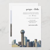 Dallas Texas Skyline Wedding Invitation 招待状 (正面/裏面)