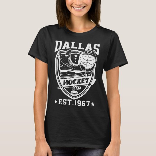 Dallas Texas Star Sticks Funny Hockey Team Classic Tシャツ (正面)