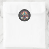 Dallas Texas T-Shirt | Lone Star State City Pride ラウンドシール (バッグ)