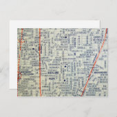 DALLAS, TXヴィンテージマップポストカード ポストカード (正面/裏面)