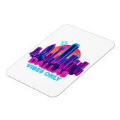 Dallas Vibes Only – Neon Skyline 1980s Synthwave A マグネット (左側)