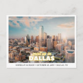 Dallas Wedding Save the Date Skyline Postcard ポストカード (正面)