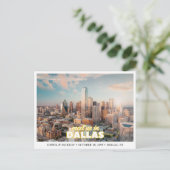 Dallas Wedding Save the Date Skyline Postcard ポストカード (スタンド正面)