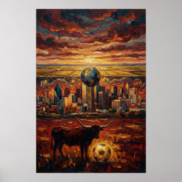 Dallas World Stage World Cup 2026 Soccer Epic Art ポスター