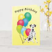 Dalmatianハッピーバースデー カード (黄色い花)