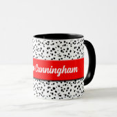 Dalmatianプリント（赤と名前） マグカップ (正面右)