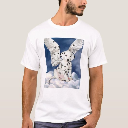 Dalmatian子犬の天使 Tシャツ (正面)