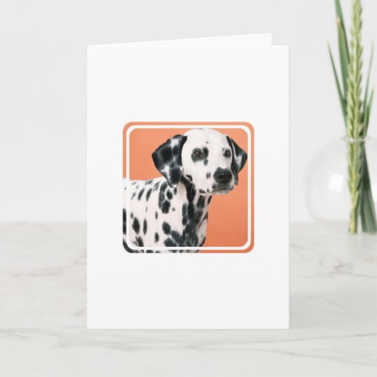 Dalmatian子犬の挨拶状 カード (正面)