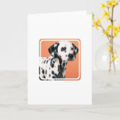 Dalmatian子犬の挨拶状 カード (黄色い花)