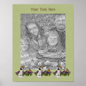 Dalmatian子犬の蝶フレームあなたの写真を追加 ポスター (正面)