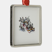 Dalmatian子犬のSledding メタルオーナメント (右)