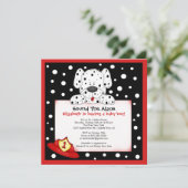 Dalmatian消防士の男の子のベビーシャワーの招待状 招待状 (スタンド正面)