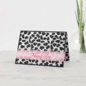 Dalmatian点パターンピンクは感謝していしています サンキューカード (正面)