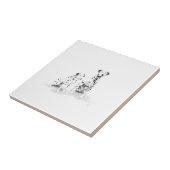 Dalmatian犬のポートレートのセラミックタイル タイル (側面)