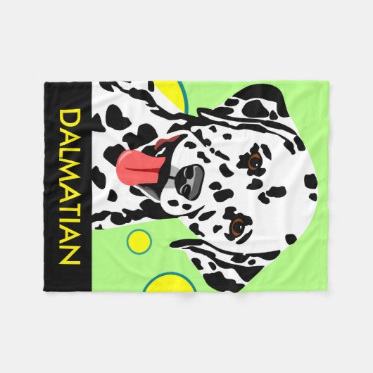 Dalmatian犬の恋人のギフト フリースブランケット (正面(横))