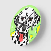 Dalmatian犬の恋人の時計 ラウンド壁時計 (傾斜)