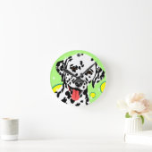 Dalmatian犬の恋人の時計 ラウンド壁時計 (ホーム)