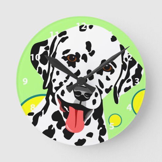 Dalmatian犬の恋人の時計 ラウンド壁時計 (正面)
