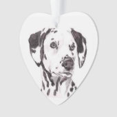 Dalmatian犬の芸術のハートのオーナメント オーナメント (正面)