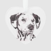 Dalmatian犬の芸術のハートのオーナメント オーナメント (正面)