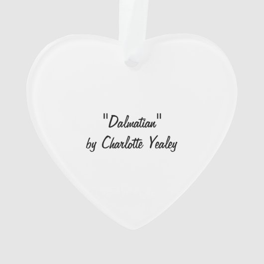 Dalmatian犬の芸術のハートのオーナメント オーナメント (裏面)