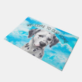Dalmatian犬ペット水彩画 ドアマット (アングル)