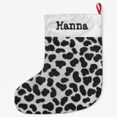 Dalmatian白黒プリント ラージクリスマスストッキング (裏面)