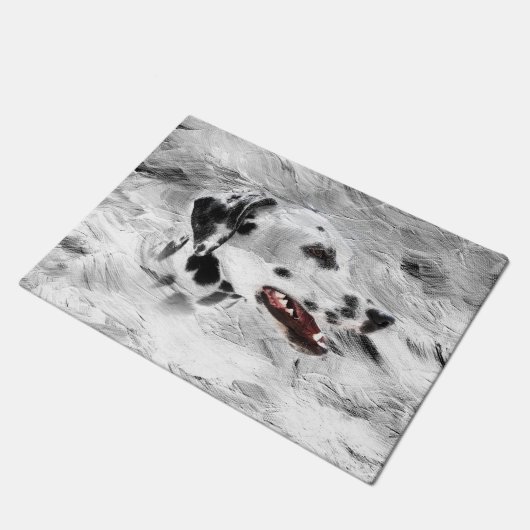 Dalmatian顔 ドアマット (アングル)