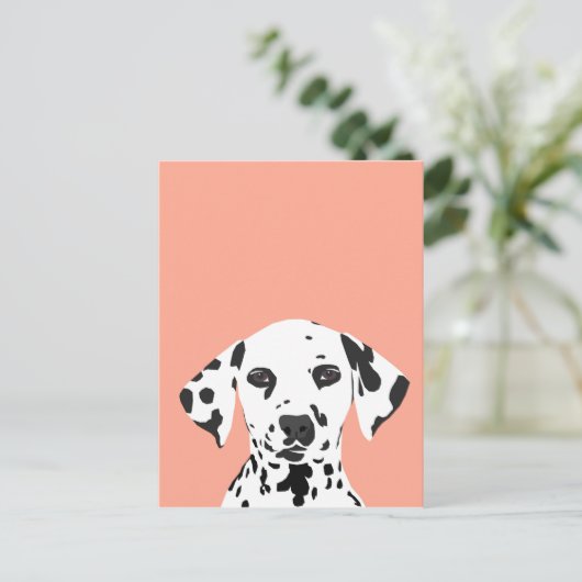 Dalmatian – 愛犬のかわいい犬イラストレーション ポストカード (スタンド正面)