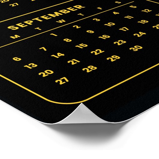 Dalmatian 2026 Calendar – Black & White Elegance ポスター (角)