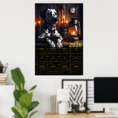 Dalmatian 2026 Rustic Calendar ポスター (ホームオフィス)