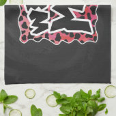 Dalmatian Black and Red with Wild Me キッチンタオル (折り畳み)