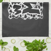 Dalmatian Black and White with Wild Me キッチンタオル (折り畳み)