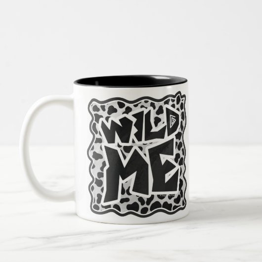 Dalmatian Black and White with Wild Me ツートーンマグカップ (左)