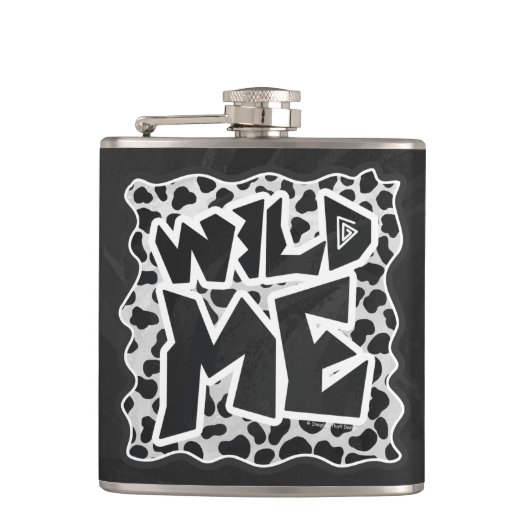 Dalmatian Black and White with Wild Me フラスク (正面)