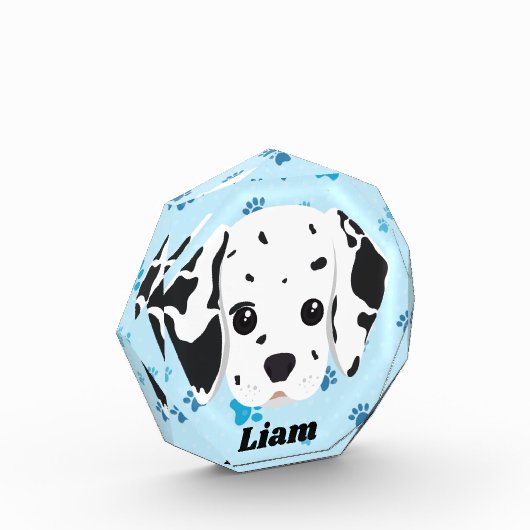 Dalmatian Blue Paw Print Personalized     フォトブロック (左)
