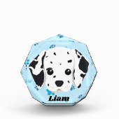 Dalmatian Blue Paw Print Personalized     フォトブロック (正面)