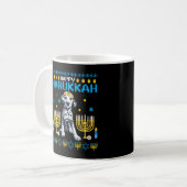 Dalmatian Chanukah Jewish Ugly Hanukkah Sweater Pa コーヒーマグカップ (正面左)