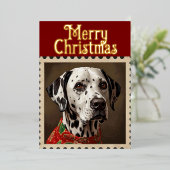 Dalmatian christmas 箔シーズンカード (立ち正面)