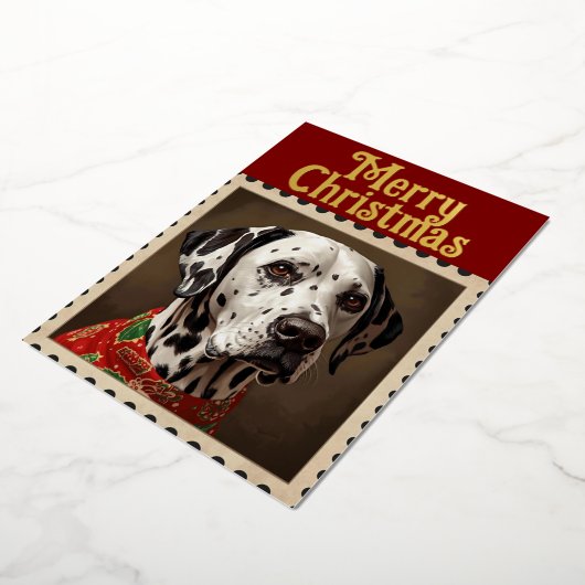 Dalmatian christmas 箔シーズンカード (回転した状態)