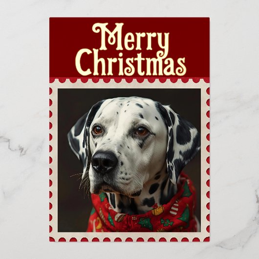 Dalmatian christmas 箔シーズンカード (正面)
