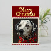 Dalmatian christmas 箔シーズンカード (立ち正面)