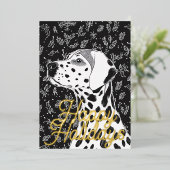 Dalmatian christmas 箔シーズンカード (立ち正面)