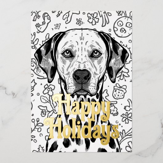 Dalmatian christmas 箔シーズンカード (正面)