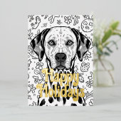 Dalmatian christmas 箔シーズンカード (立ち正面)